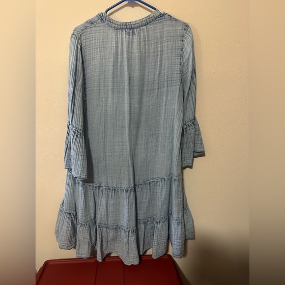 Faherty Dune Cotton Gauze Kasey Dress Light Indigo Wash flowy casual classic XS - Picture 3 of 7
